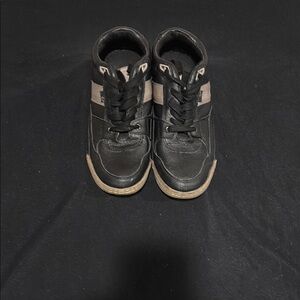 Black and Tan High-Top Sneakers